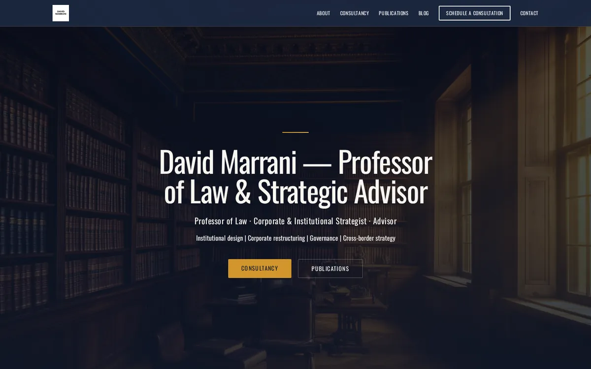 DavidMarrani.com homepage for Professor David Marrani